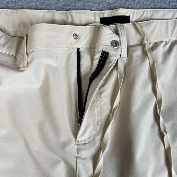 Lot of 2 Fabletics Chino Pants 41x32 Khaki Beige Cream Tapered Athleisure Hiking - Picture 3 of 16